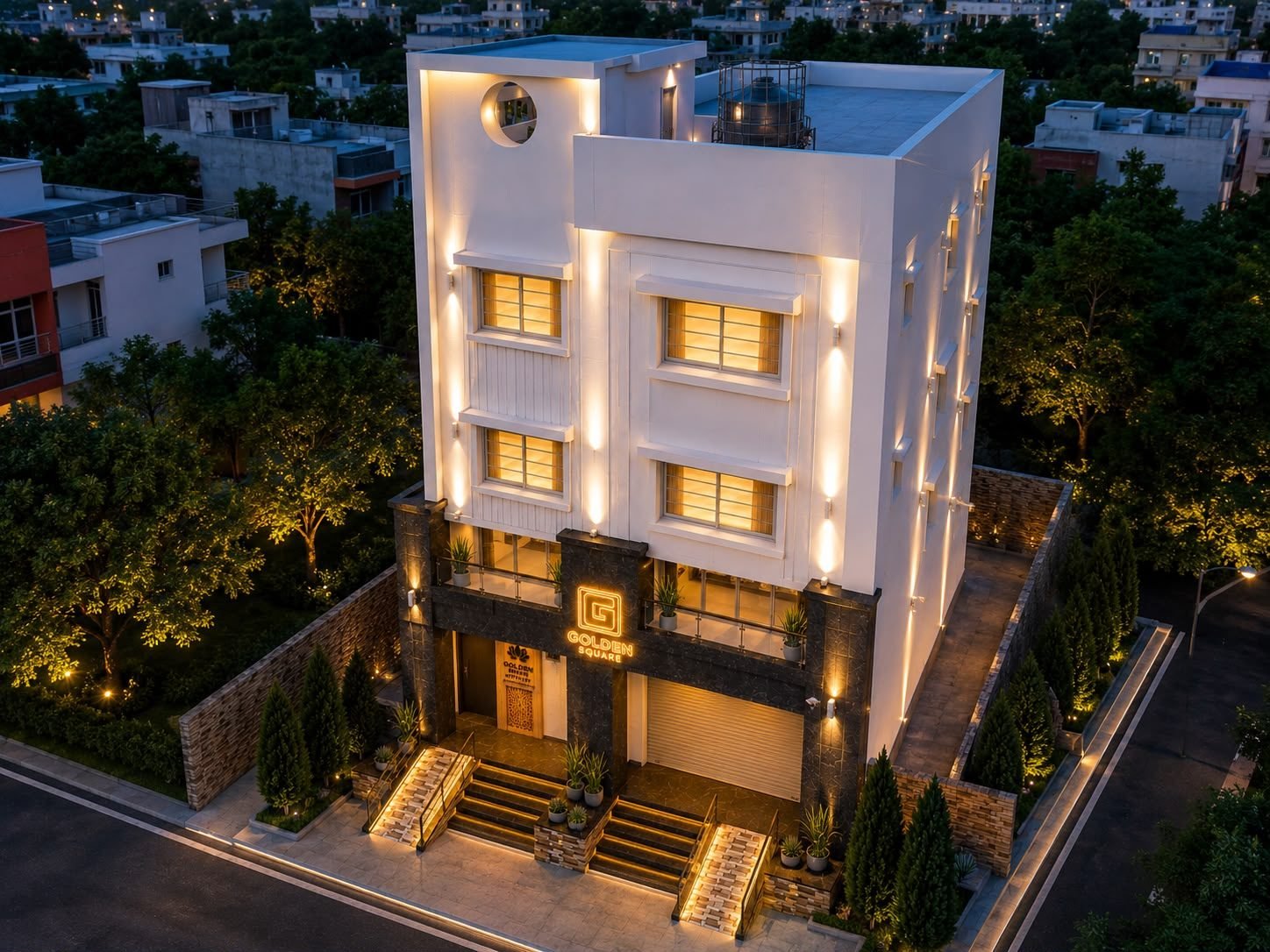 Golden Square building exterior, New Siddhapudur, Coimbatore